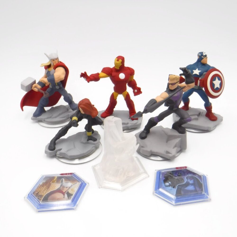 Disney Infinity 2.0 MARVEL AVENGERS Figures Power Disc Lot Iron Man Thor Hawkeye